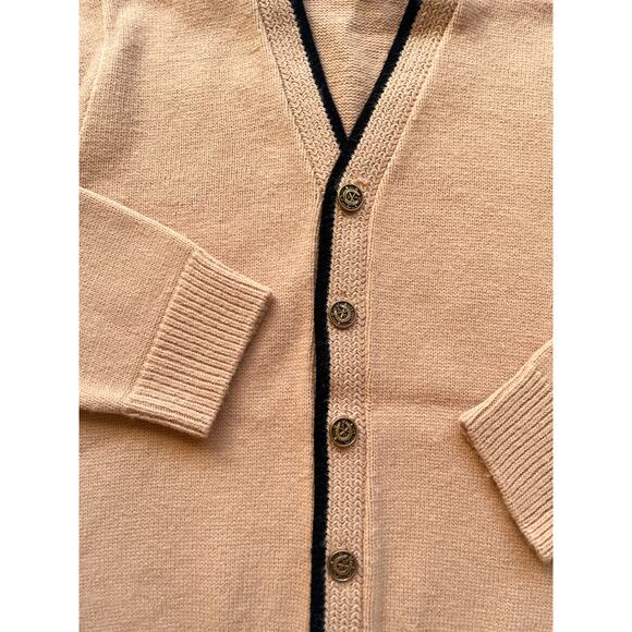 Kid's Vintage Cranbrook Jr. Tan and Black Button Down Cardigan Size 6/7 - Picture 3 of 9